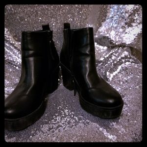 Stacked Chunky Heel Boots